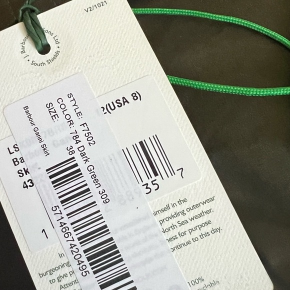 Barbour x GANNI Khaki Mini Skirt NWT SIze US 8 - Picture 10 of 10